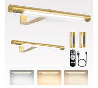 CkeyiN Pro 2Pack Picture Lights for Wall, Rechargeable Wall Lights with Battery Operated, Cordless Picture Frame Light with 3 Colour Temps & Timer, Motion Sensor Lights for Artwork, Mirror, Kitchen