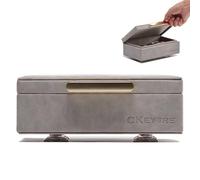 CKEYURE Key box | Faraday Box for Car Keys | Car Key Signal Blocker Box | RFID | Magnetic closure | Key Safe | Signal blocking for car security | One Hand Operation (Light Grey)