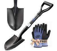 CKG Carbon Camping Shovel 28 Inches Lightweight Mini Shovel Portable Ideal for Digging, Small Garden Shovel with D Handle Round Point Blade Camp Shovel
