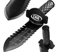 CKG Metal Detecting Shovel for Digging Heavy Duty Double Serrated Edge Digging Tool Trowel for Gardening, Camping, Landscaping, Treasure Hunting, Metal Detector Accessories