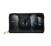 CKGODGF 3D Snake Wallpaper Print Women's Wallets Leather Wallets Credit Card Holders Zipper Closure Wallets Travel-Friendly Clutches