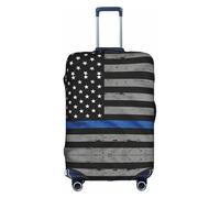 CKGODGF American Thin Blue Line Flag Print Elastic Luggage Cover,Personalized Luggage Cover with Zipper.