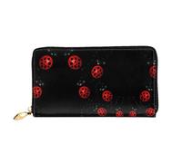 CKGODGF Art Ladybug Tracks Print Women's Wallets Leather Wallets Credit Card Holders Zipper Closure Wallets Travel-Friendly Clutches