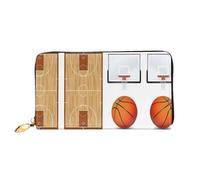 CKGODGF Basketball Court Backboard Print Women's Wallets Leather Wallets Credit Card Holders Zipper Closure Wallets Travel-Friendly Clutches