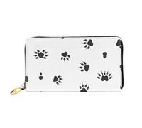CKGODGF Bear Paw Print Women's Wallets Leather Wallets Credit Card Holders Zipper Closure Wallets Travel-Friendly Clutches