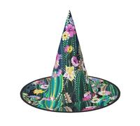CKGODGF Blooming Cactus Print Wizard,Magician Costume Accessories,Halloween Full Hat,Suitable For Party Role Play-1 Piece