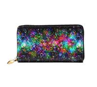 CKGODGF Bright Beautiful Colorful Art Print Women's Wallets Leather Wallets Credit Card Holders Zipper Closure Wallets Travel-Friendly Clutches