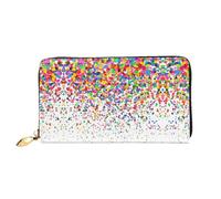 CKGODGF Colored Dots Art Print Women's Wallets Leather Wallets Credit Card Holders Zipper Closure Wallets Travel-Friendly Clutches