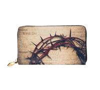 CKGODGF Crown of Thorns Print Women's Wallets Leather Wallets Credit Card Holders Zipper Closure Wallets Travel-Friendly Clutches