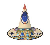 CKGODGF Egyptian Scarab Print Wizard,Magician Costume Accessories,Halloween Full Hat,Suitable For Party Role Play-1 Piece
