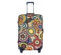 CKGODGF Ethnic Circles Floral Pattern Print Elastic Luggage Cover,Personalized Luggage Cover with Zipper.