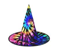 CKGODGF Exotic Tribe Tie Dye Style Print Wizard,Magician Costume Accessories,Halloween Full Hat,Suitable For Party Role Play-1 Piece