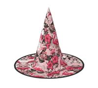 CKGODGF Flamingo Floral Printed Print Wizard,Magician Costume Accessories,Halloween Full Hat,Suitable For Party Role Play-1 Piece