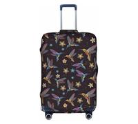 CKGODGF Flower Hummingbirds Embroidery Print Elastic Luggage Cover,Personalized Luggage Cover with Zipper.