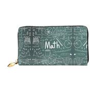 CKGODGF Formulas Shapes Theory Math Lesson Word Print Women's Wallets Leather Wallets Credit Card Holders Zipper Closure Wallets Travel-Friendly Clutches