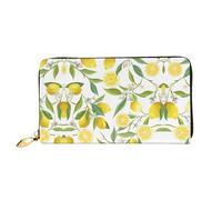 CKGODGF Fresh Tropical Lemons Print Women's Wallets Leather Wallets Credit Card Holders Zipper Closure Wallets Travel-Friendly Clutches