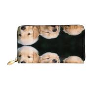 CKGODGF Golden Retriever Dogs Puppies Pets Print Fashionable Leather Long Wallet for Men and Women with Zipper,Suitable for Travel