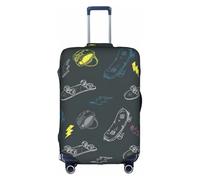 CKGODGF Graffiti Skateboard Print Elastic Luggage Cover,Personalized Luggage Cover with Zipper.