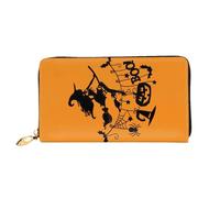 CKGODGF Halloween Witch Flying Print Women's Wallets Leather Wallets Credit Card Holders Zipper Closure Wallets Travel-Friendly Clutches