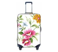 CKGODGF Hand Painted Flower Print Elastic Luggage Cover,Personalized Luggage Cover with Zipper.