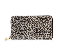 CKGODGF Leopard Print Print Print Women's Wallets Leather Wallets Credit Card Holders Zipper Closure Wallets Travel-Friendly Clutches