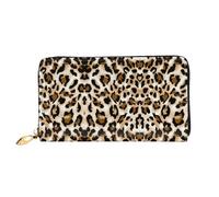 CKGODGF Leopard Print Women's Wallets Leather Wallets Credit Card Holders Zipper Closure Wallets Travel-Friendly Clutches