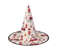 CKGODGF Little Boys And Girls In Firefighters Print Wizard,Magician Costume Accessories,Halloween Full Hat,Suitable For Party Role Play-1 Piece