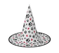 CKGODGF Love Cat Paw Heart Puppy Foot Print Print Wizard,Magician Costume Accessories,Halloween Full Hat,Suitable For Party Role Play-1 Piece