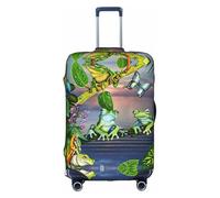 CKGODGF Many Frogs Sing On The Branches Summer Butterflies Lake Water Print Elastic Luggage Cover,Personalized Luggage Cover with Zipper.