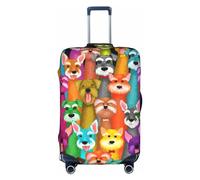 CKGODGF Oil Cute Schnauzer Dogs Print Elastic Luggage Cover,Personalized Luggage Cover with Zipper.