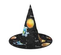 CKGODGF Planets Stars And Milky Way Galaxy Print Wizard,Magician Costume Accessories,Halloween Full Hat,Suitable For Party Role Play-1 Piece