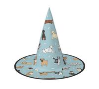 CKGODGF Puppy Doodles Print Wizard,Magician Costume Accessories,Halloween Full Hat,Suitable For Party Role Play-1 Piece