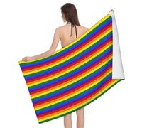 CKGODGF Rainbow Pattern Print Microfiber Horizontal Bath Fluffy Towel,Pool Towels,Skin-Friendly Bath Towel,Travel And Beach.