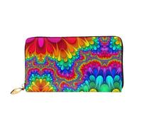 CKGODGF Rainbow Tie Dye-Red Print Women's Wallets Leather Wallets Credit Card Holders Zipper Closure Wallets Travel-Friendly Clutches