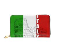 CKGODGF Roman Colosseum Italian Flag Print Women's Wallets Leather Wallets Credit Card Holders Zipper Closure Wallets Travel-Friendly Clutches