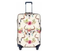 CKGODGF Runner Bull Skull Print Elastic Luggage Cover,Personalized Luggage Cover with Zipper.