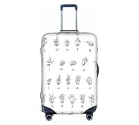 CKGODGF Sign Language Alphabet. Print Elastic Luggage Cover,Personalized Luggage Cover with Zipper.