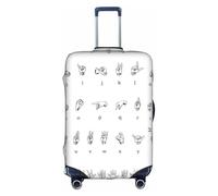 CKGODGF Sign Language Alphabet Print Elastic Luggage Cover,Personalized Luggage Cover with Zipper.