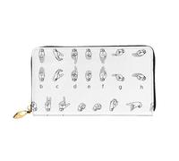 CKGODGF Sign Language Alphabet. Print Fashionable Leather Long Wallet for Men and Women with Zipper,Suitable for Travel