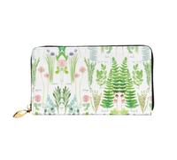 CKGODGF Springtime Herb Garden Print Women's Wallets Leather Wallets Credit Card Holders Zipper Closure Wallets Travel-Friendly Clutches