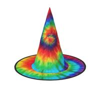 CKGODGF Tie Dye Hippies Print Wizard,Magician Costume Accessories,Halloween Full Hat,Suitable For Party Role Play-1 Piece