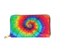 CKGODGF Tie Dye Hippies Print Women's Wallets Leather Wallets Credit Card Holders Zipper Closure Wallets Travel-Friendly Clutches