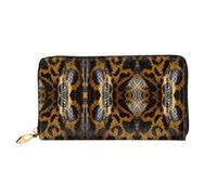 CKGODGF Yellow Snake Print Women's Wallets Leather Wallets Credit Card Holders Zipper Closure Wallets Travel-Friendly Clutches