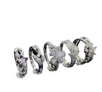 CKHOF Love and Deepspace game Rings, Cosplay Proposal Jewelry for Women, Adjustable Game Rings for Her, Gift for Soulmate(5-pcs) ((Ring set of five))