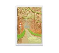 CKJenjBKm David Hockney The Arrival of Spring Beige Wall Art Posters Aesthetic Canvas Wall Art Print Home Decor for Bedroom Living Room12x18inch(30x45cm) Unframe-style