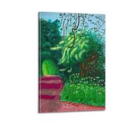 CKJenjBKm David Hockney Vintage AbstractWall Art Beige Posters Aesthetic Canvas Wall Art Print Home Decor for Bedroom Living Room12x18inch(30x45cm) Frame-style
