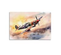 CKJenjBKm RAF Supermarine Spitfires Beige Wall Art Posters Aesthetic Canvas Wall Art Print Home Decor for Bedroom Living Room16x24inch(40x60cm) Unframe-style