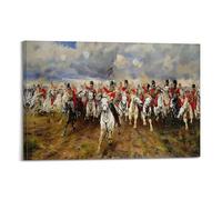 CKJenjBKm Thompson Scotland Forever Battle Waterloo Painting Beige Wall Art Posters Aesthetic Canvas Wall Art Print Home Decor for Bedroom Living Room08x12inch(20x30cm) Frame-style