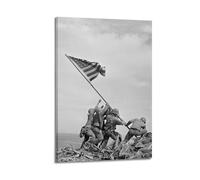 CKJenjBKm WWII War Us Landing Ships Omaha Beach D-day 1944 Photo Art Print Beige Wall Art Posters Aesthetic Canvas Wall Art Print Home Decor for Bedroom Living Room20x30inch(50x75cm) Frame-style