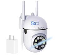 CKK 1080P Security Camera Wireless, 2MP PTZ WiFi Home Camera (2.4G/5G Dual-Band), 360° Pan/Tilt, Color Night Vision, Motion Alerts, 2-Way Audio, Compatible with Alexa, SD/Cloud Storage